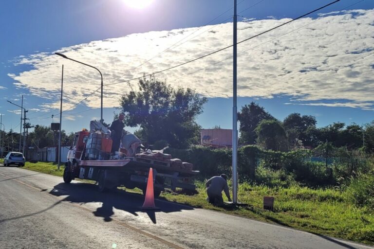 La Municipalidad de San Lorenzo ilumina el camino a Ricardone en toda su extensión